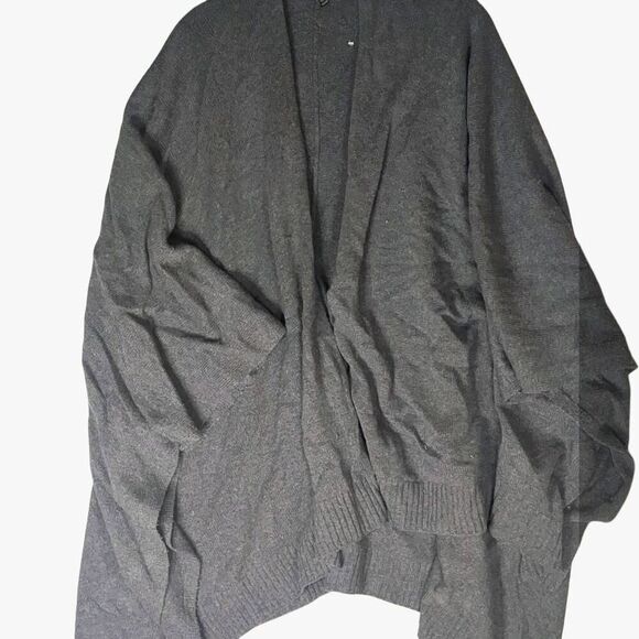 Eileen Fisher Sweaters - Eileen Fisher Italian Yarn Charcoal Gray Poncho One Size